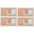 -23- Lott 4 stk. 10 kroner 1962Y & 1965F, noen i rekkef, VK - 1962 Y, kv. 1++
1965 F, kv. 1/1-
2 stk. 1965 F.9315631-32, kv. 1/1+ / Numisma Mynthandel A/S: kr.  2,-