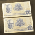 10 kr. 1974 A W * Kv. 0/0- * Katv. kr. 130 - Bilder er sedlene. Pene usirkulert. Pris KJ�P N� er en (1) sedell. Ved kj�p av flere er de i nr. rekkef�lge. IKKE SAL�R. / Tore Rimstad: kr.  70,-