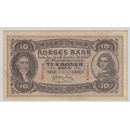 -16- 10 kroner 1942B, kv. 1- / Numisma Mynthandel A/S: kr.  54,-