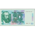 -6- 50 kroner 1985-VI, kv. 01 / Numisma Mynthandel A/S: kr.  1,-