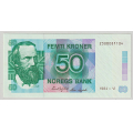 -8- 50 kroner 1984-VI, kv. 0 / Numisma Mynthandel A/S: kr.  1,-