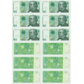 -27- Lott 10 stk. 50 kroner 2000, rekkef�lge, kv. usirkulert - 5403746445-454 / Numisma Mynthandel A/S: kr.  582,-