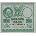 -6- 50 kroner 1960D, kv. 1- / Numisma Mynthandel A/S: kr.  1,-