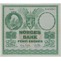 -8- 50 kroner 1960D, kv. 1/1-, beskj�rt? - Bretterift nede, �rlite brettehull. / Numisma Mynthandel A/S: kr.  1,-