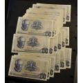 10 kr. 1978 N�r alle litra. 27 forskjellige. - Bilder er sedlene. 27 forskjellige litra. . Tror alle er usirkulert. Estimert verdi kr. 3200,- / Tore Rimstad: kr.  1200,-