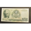 50 kr. 1975 F * Kv. 01 * Katv. kr. 435 - Bilder er seddelen du f�r. Vurder ogs� fra bilder. / Tore Rimstad: kr.  100,-