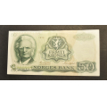 50 kr. 1979 i * Kv.01 * Katv. kr. 320 - Bilder er seddelen du f�r. Pen. Vurder ogs� fra bilder. / Tore Rimstad: kr.  100,-