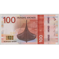 -28- 100 kroner 2016, kv. 01 - Usirkulert, men merker av b�nd. / Numisma Mynthandel A/S: kr.  92,-