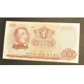 100 kr. 1965 D * Kv. god 01 * Katv. kr. 790 * - Bilder er seddelen du f�r. Pen usirkulert.Vurder ogs� fra bilder. / Tore Rimstad: kr.  100,-