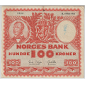 -5- 100 kroner 1960H, kv. 1-, flekk, graffiti - Signatur: Brofoss/Ottesen / Numisma Mynthandel A/S: kr.  1,-