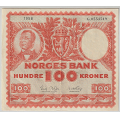 -9- 100 kroner 1958G, kv. 1/1+ - Signatur: Brofoss/Thorp. Presset. / Numisma Mynthandel A/S: kr.  320,-