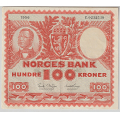 -13- 100 kroner 1956Z-0 mill, erstatning, kv. 1/1+ - Erstatningsseddel. Signatur: Brofoss/Thorp / Numisma Mynthandel A/S: kr.  1470,-