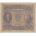 -19- 100 kroner 1942C, kv. 1/1-, bretterifter. - Signatur: Meldahl/Nielsen. Litt blass advers. / Numisma Mynthandel A/S: kr.  119,-