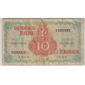 -14- 10 kr. 1944Y, London, kv. 1-, mange store rifter. / Numisma Mynthandel A/S: kr.  5,-