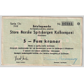 -16- Betalingsmerke SNSK, 5 kr 1968Oo, SS, kv. 1/1- - SS-seddel / Numisma Mynthandel A/S: kr.  3,-