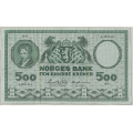 -16- 500 kroner 1971A, kv. 1-, n�lehull, sm� rifter. / Numisma Mynthandel A/S: kr.  497,-