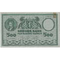 -21- 500 kroner 1960A, kv. 1-, tapet ved hj�rne. - Grunnet stor rift er h�yre hj�rne teipet. / Numisma Mynthandel A/S: kr.  525,-