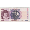 -3- 1000 kroner 1990-VI, kv. 1+ / Numisma Mynthandel A/S: kr.  1,-