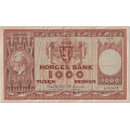 -4- 1000 kroner 1974A, kv. 1-, bretterift oppe. / Numisma Mynthandel A/S: kr.  1217,-