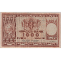 -5- 1000 kroner 1974A, kv. 1-, rifter - Flere rifter b�de oppe og nede. / Numisma Mynthandel A/S: kr.  1,-