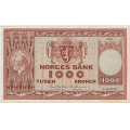 -6- 1000 kroner 1973A, kv. 1-. - Flere sm� rifter nede. / Numisma Mynthandel A/S: kr.  1050,-