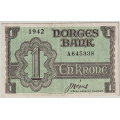 -5- 1 krone 1942A London, kv. god 1. - Pic17. Signatur: N�rve / Numisma Mynthandel A/S: kr.  234,-