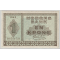 -6- 1 krone 1942D, kv. 1+/01 - Signatur: Meldahl/Nielsen / Numisma Mynthandel A/S: kr.  1,-