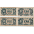 -10- Lott 4 stk. 5 kroner 1939-1943, VK - kv. 1/1- (1939 R) til 1-/2. By etter bilder.
1939R & 1943V(x3).
Signatur: Meldahl/Nielsen / Numisma Mynthandel A/S: kr.  1,-