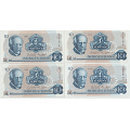 -22- Lott 8 stk. 10 kroner 1981-84, VK - Kvalitet 1+ til 01
1981B�, 1982BD, BU, CZ, 1983CO & 1984CR, CU & C�
Signatur: Getz Wold/Sag�rd / Numisma Mynthandel A/S: kr.  100,-