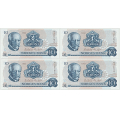 -23- Lott 4 stk. 10 kr 1982CN, 3 i rekkef�lge, kv. 01-0/01 - I nummerrekkef�lge CN0375564-566 og CN0375562
Signatur: Getz Wold/Sag�rd / Numisma Mynthandel A/S: kr.  1,-