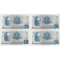 -24- Lott 9 stk. 10 kroner 1983C, kv. 01 - 1983 CC, CH, CK, CM, CP, CT, CY, CZ og C�
Signatur: Getz Wold/Sag�rd / Numisma Mynthandel A/S: kr.  1,-