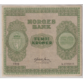 -18- 50 kroner 1945A kv. 1-, bretterifter hs. og nede. - Signatur: Meldahl/Nielsen. Rufsete h�yre side. / Numisma Mynthandel A/S: kr.  33,-