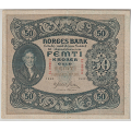 -19- 50 kroner 1942C kv. 1/1-, sm� bretterifter - Signatur: Meldahl/Nielsen. Presset. / Numisma Mynthandel A/S: kr.  317,-