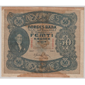 -20- 50 kroner 1941C kv. 1-, kaffeflekker - Signatur: Meldahl/Nielsen / Numisma Mynthandel A/S: kr.  1,-