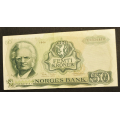 50 kr. 1966 X Erst. kv. 1/1+ * Katv. kr. 610 - Bilder er seddelen du f�r. Vurder ogs� fra bilder. / Tore Rimstad: kr.  53,-