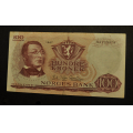 100 kr. 1967 X * Erst. Kv.  1+ *Anm. God �rgang. - Bilder er seddelen du f�r. Brettrift nede ca. 5 mm.Vurder ogs� fra bilder. / Tore Rimstad: kr.  105,-