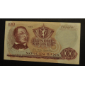 100 kr. 1969 Z  Erst.  Kv. 1+/01 * Katv. kr. 1450 - Bilder er seddelen du f�r. Pen. Vurder ogs� fra bilder. / Tore Rimstad: kr.  100,-