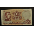 100 kr. 1972 X * Kv. 01 * Katv. kr. 775 ** - Bilder er seddelen du f�r. Vurder ogs� fra bilder. / Tore Rimstad: kr.  100,-