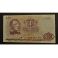 100 kr. 1973 X * Erst. kv. 1+/01 * Katv. kr. 900 - Bilder er seddelen du f�r. God �rgang.  Vurder ogs� fra bilder. / Tore Rimstad: kr.  144,-