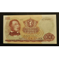 100 kr. 1975 � Kv. 01 * Katv. kr. 400 * - Bilder er seddelen du f�r.  Markert midtbrett. Vurder ogs� fra bilder. IKKE SAL�R. / Tore Rimstad: kr.  150,-