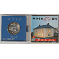 -4- Mossedsleren, Moss 275 �r, usirkulert - Moss 250 �r. 15.6 gr. .925 s�lv, basert p� 12 skilling 1720. Kommer i Sandhill kassett. / Numisma Mynthandel A/S: kr.  1,-