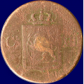 -9- 1 skilling 1816  kv. 1-()1, ksk - Korr. / Numisma Mynthandel A/S: kr.  1,-