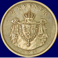 -13- 2 kroner 1907, kv. 1+/01. - Renset. / Numisma Mynthandel A/S: kr.  1,-
