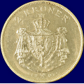 -15- 2 kroner 1907, kv. 1+/01, riss. - Lett renset. / Numisma Mynthandel A/S: NOK  212,-