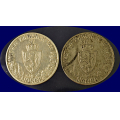 -29- Lott 2 stk. 2 kroner 1914 jubileum, kv. 1. - Pusseriper p� den lyse. Patina og flekker p� den m�rke. / Numisma Mynthandel A/S: kr.  1,-