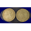 -36- Lott 2 stk. 2 kroner 1917, VK - Kv. 1, riper, kanthakk, smuss & god 1, riss. / Numisma Mynthandel A/S: NOK  1,-
