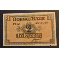 2 kr. 1942 London. Kv. 1+ * Katv. kr. 3100 ** - Bilder er seddelen du f�r. Vurder ogs� fra bilder. / Tore Rimstad: NOK  545,-