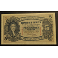 5 kr. 1943 V Kv. 1+/01 * Katv. kr. 925 ** - Bilder er seddelen du f�r. Vurder ogs� fra bilder. / Tore Rimstad: NOK  216,-