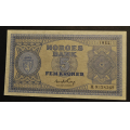 5 kr. 1952 H * Kv. 0/01*Lavt oppl. Katv. kr. 3400 * - Bilder er seddelen du f�r. En meget pen usikulert seddel, n�r ren kv.0.Vurder ogs� fra bilder. / Tore Rimstad: NOK  951,-