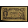 10 kr. 1939 Z * Kv. 1+/01 * Katv. kr. 650 - Bilder er seddelen du f�r. Vurder ogs� fra bilder. / Tore Rimstad: NOK  116,-